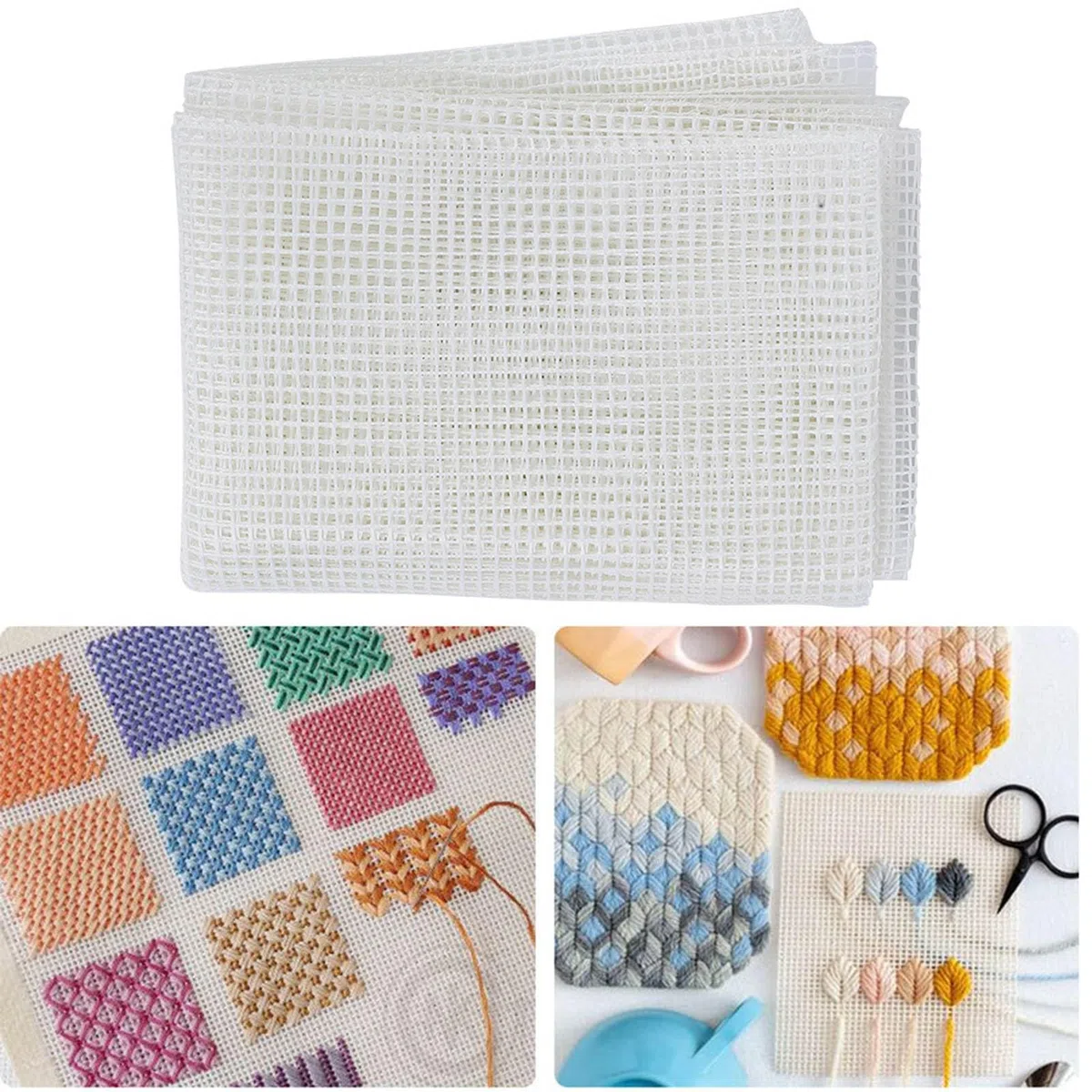 Bulk Teppich Hooking Mesh Latch Hook 150x100cm mit Holzgriff | Glasfaser Häkeln Mesh für DIY Teppichherstellung Teppich Stickerei Werkzeug für Wandteppich und Bodenbelag
