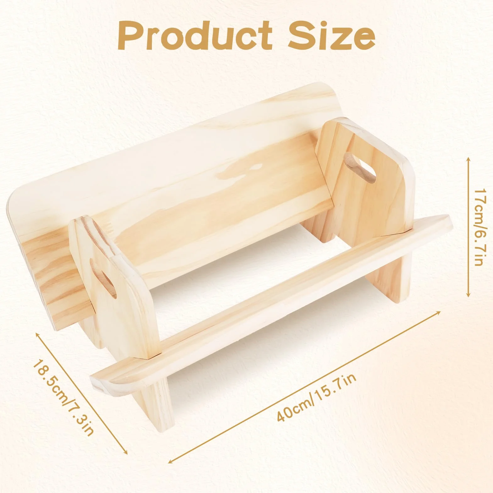 Bücherregal Klein für Tisch, Kinder Holz, Book Shelf mit Griff, Schreibtisch Regal für Bücher, Mini Organizer für Büro, Kinderzimmer, Wohnzimmer