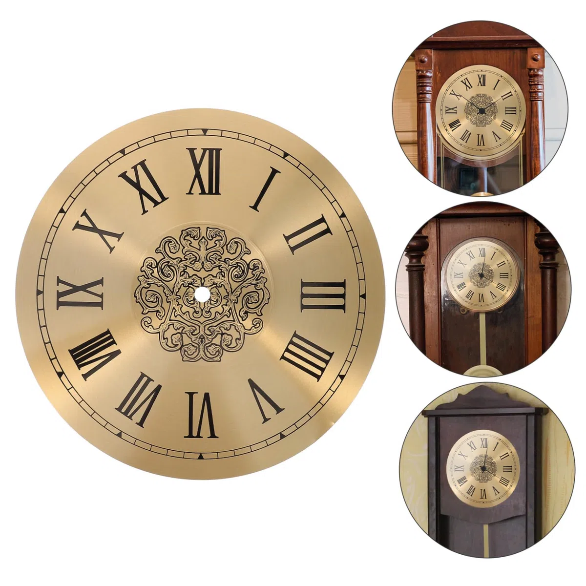 HOMSFOU DIY Uhr Zifferblatt 10.24 Zoll Rundes Aluminium Ersatz Zifferblatt Mit Römischen Zahlen Für Wanduhr Zubehör Zum Selbermachen