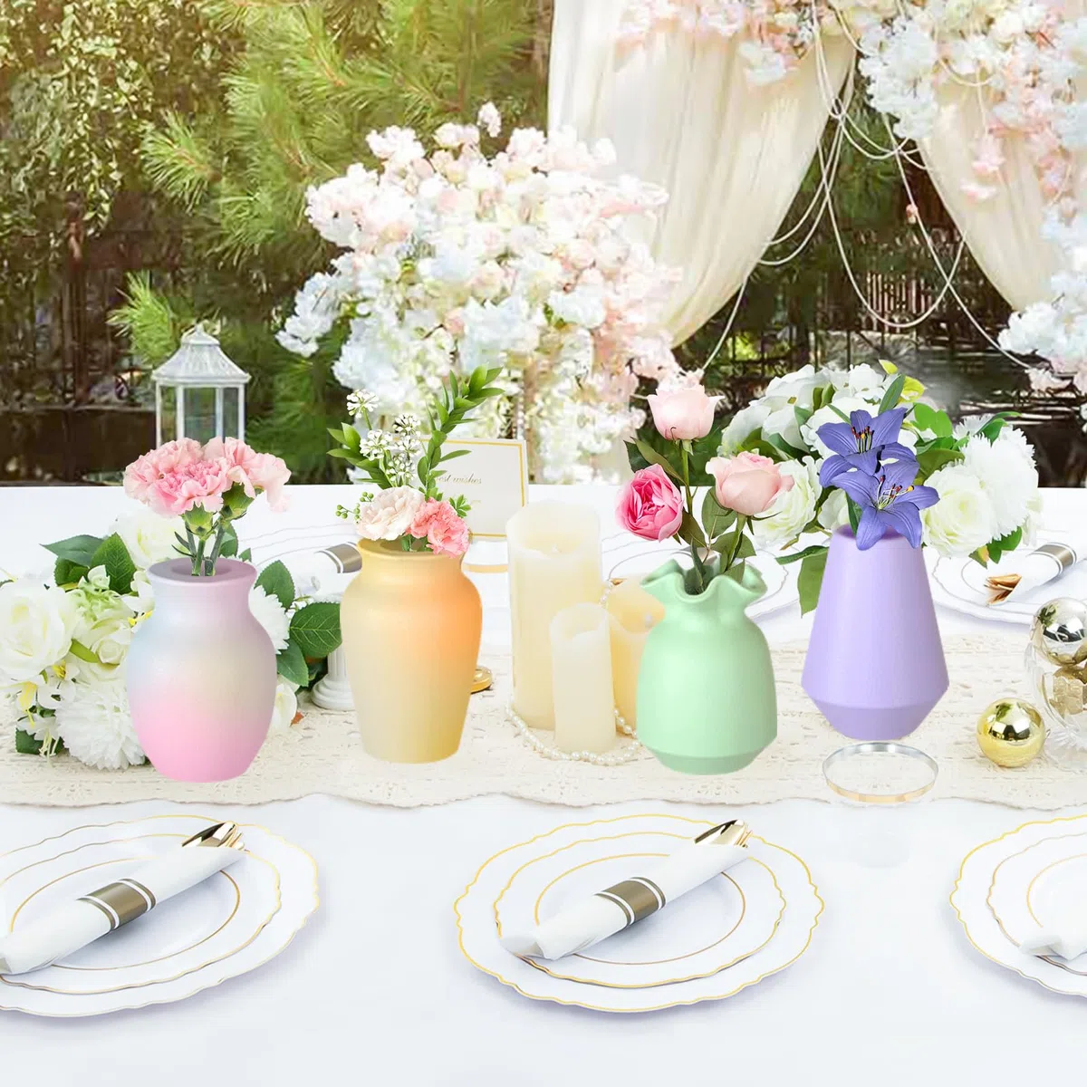 4 Stück Silikonform Vase, Silikon Gießformen Vase, DIY Gießform Vases Silikon Epoxidharz Vases Resin Formen Blumenvase Silikonformen Modern Silikonform für Vasen, DIY Handwerk Heimdekoration