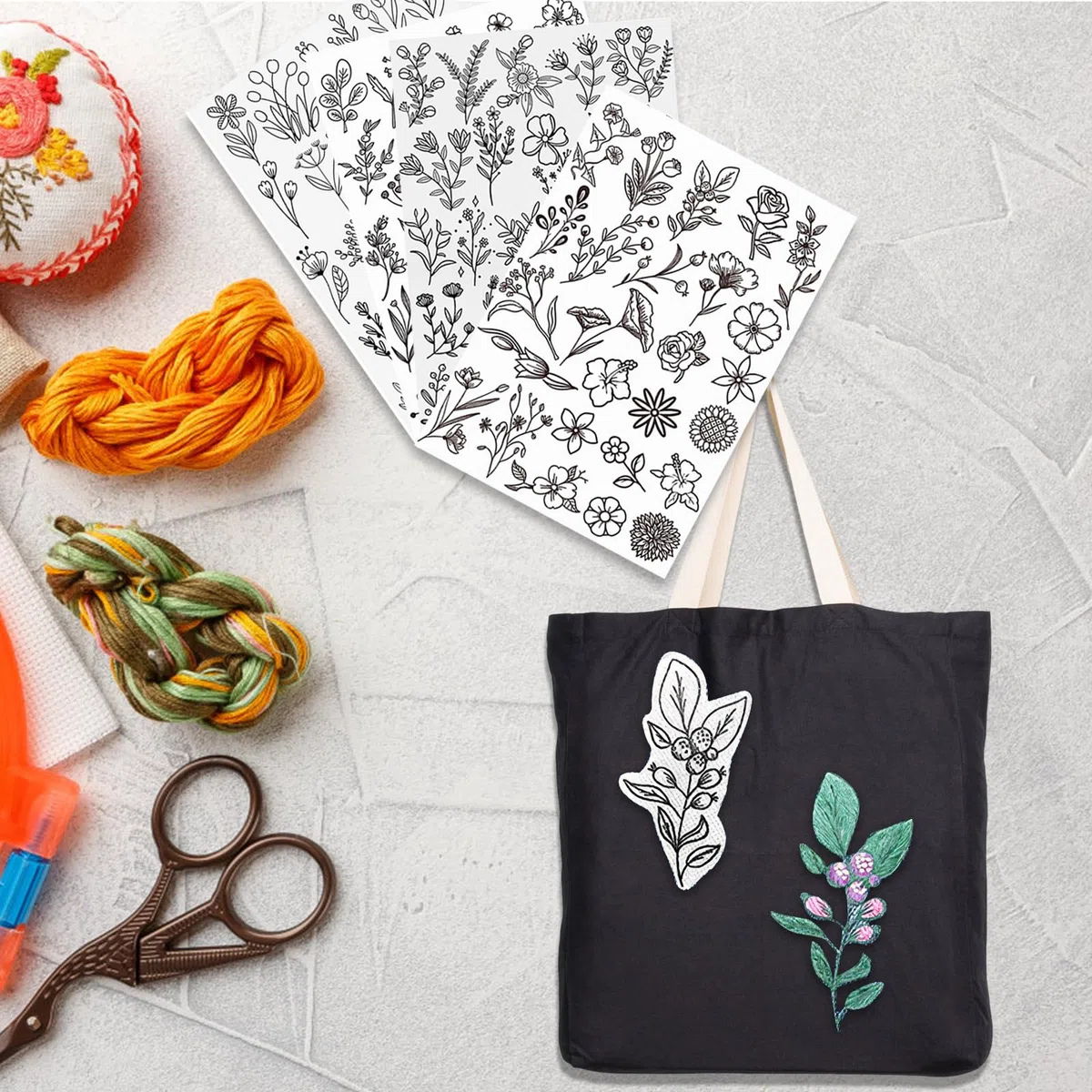 100 Stück Stickvorlagen, Stickvorlagen Wasserlöslich Sticken Vorlagen Stickvlies Wasserlöslich Vorlagen Stabilisatoren zum Handnähen, Sticken für DIY Projekte, Kleidung & Taschen Personalisieren (04)