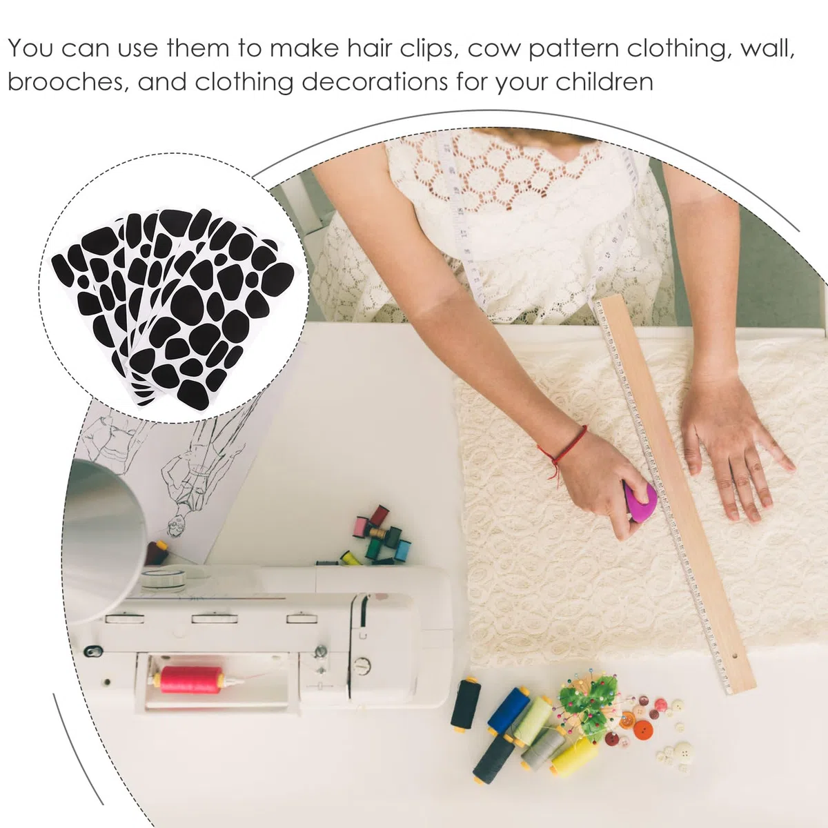 6 Bögen Filzaufkleber Selbstklebende mit Kuhmotiv, für Diy-kleidung, Kissen, Diy Filzplatten FüR Kleidung Wanddekoration Und Bastelprojekte Deko-projekte für Jungen Und Mädchen