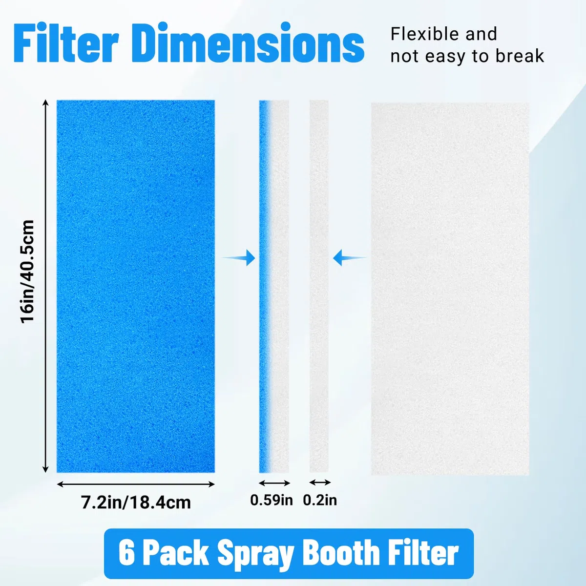 6 Stück Lackierkabinen-Abluftfilter-Pad, Airbrush-Lackierkabinenfilter, Ersatz-Ansaugfilter, kompatibel mit Master, Paasche, Vevor, Vivohome