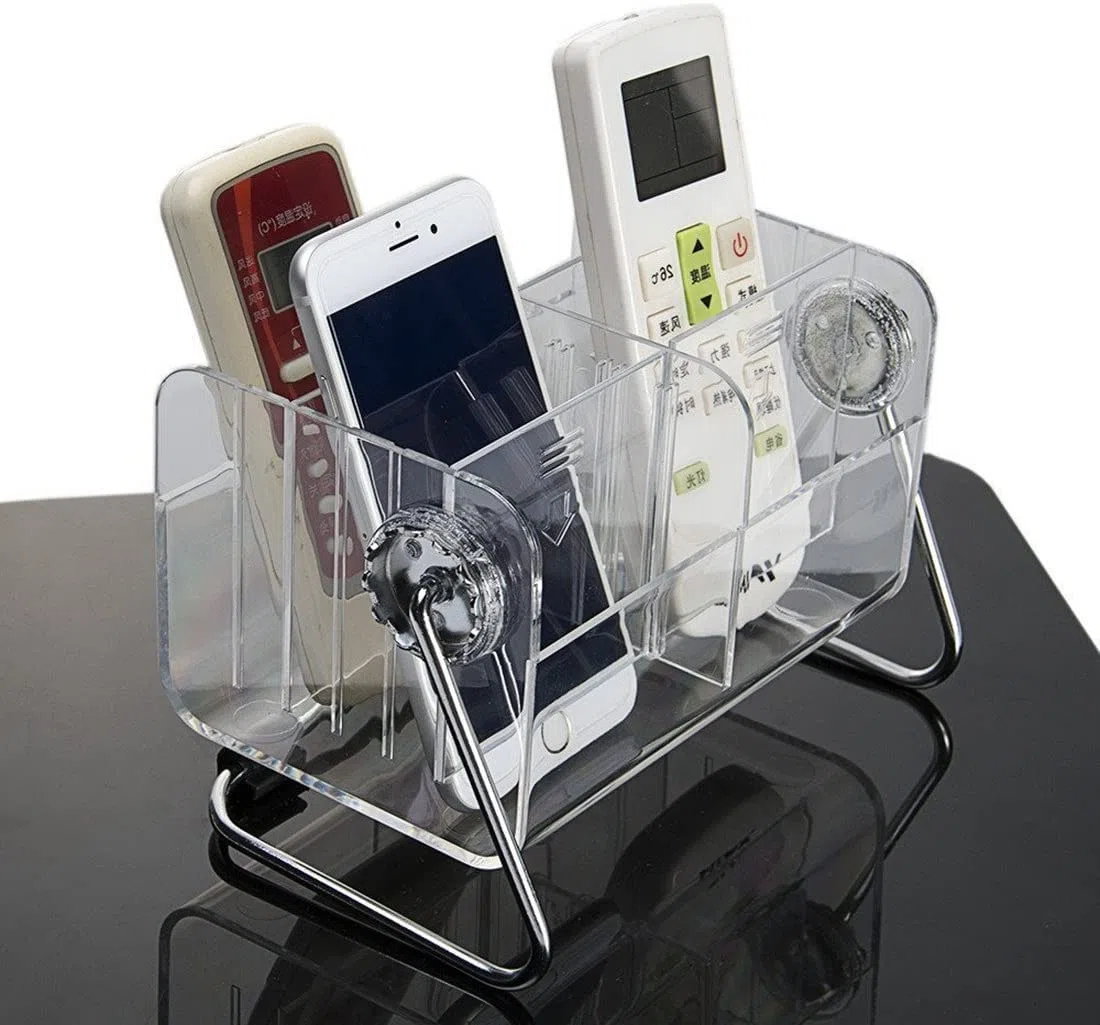 Voarge Fernbedienung Halter Organizer, 6 Slots Transparent Acryl-Fernbedienung Halter Box, TV Klimaanlage Fernbedienungshalter Aufbewahrungsbox Tischhalter Aufbewahrungs Kasten