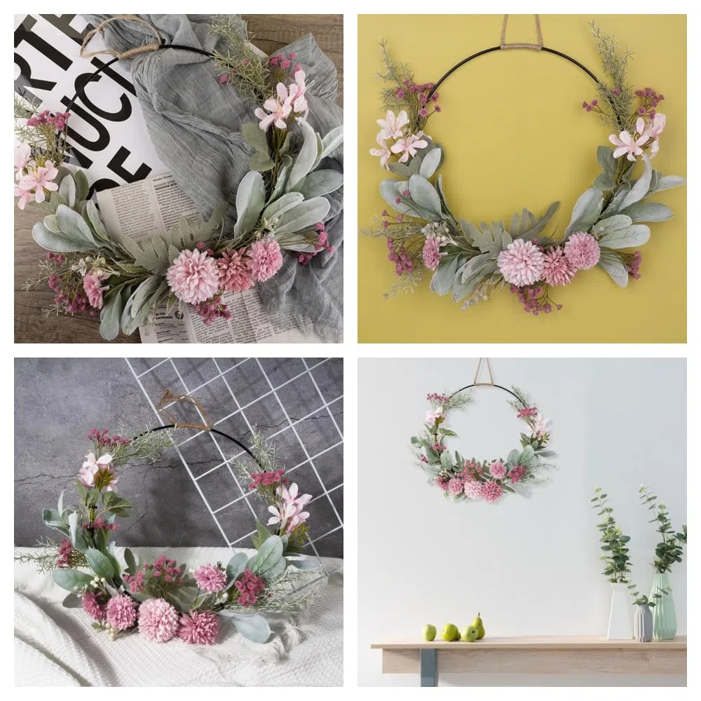 Türkranz Deko, 41cm Frühling, Ganzjährig Außen, Künstliche Orchideen, Fensterdeko Hängend, Türdeko Haustür, für Hochzeit Wohnzimmer