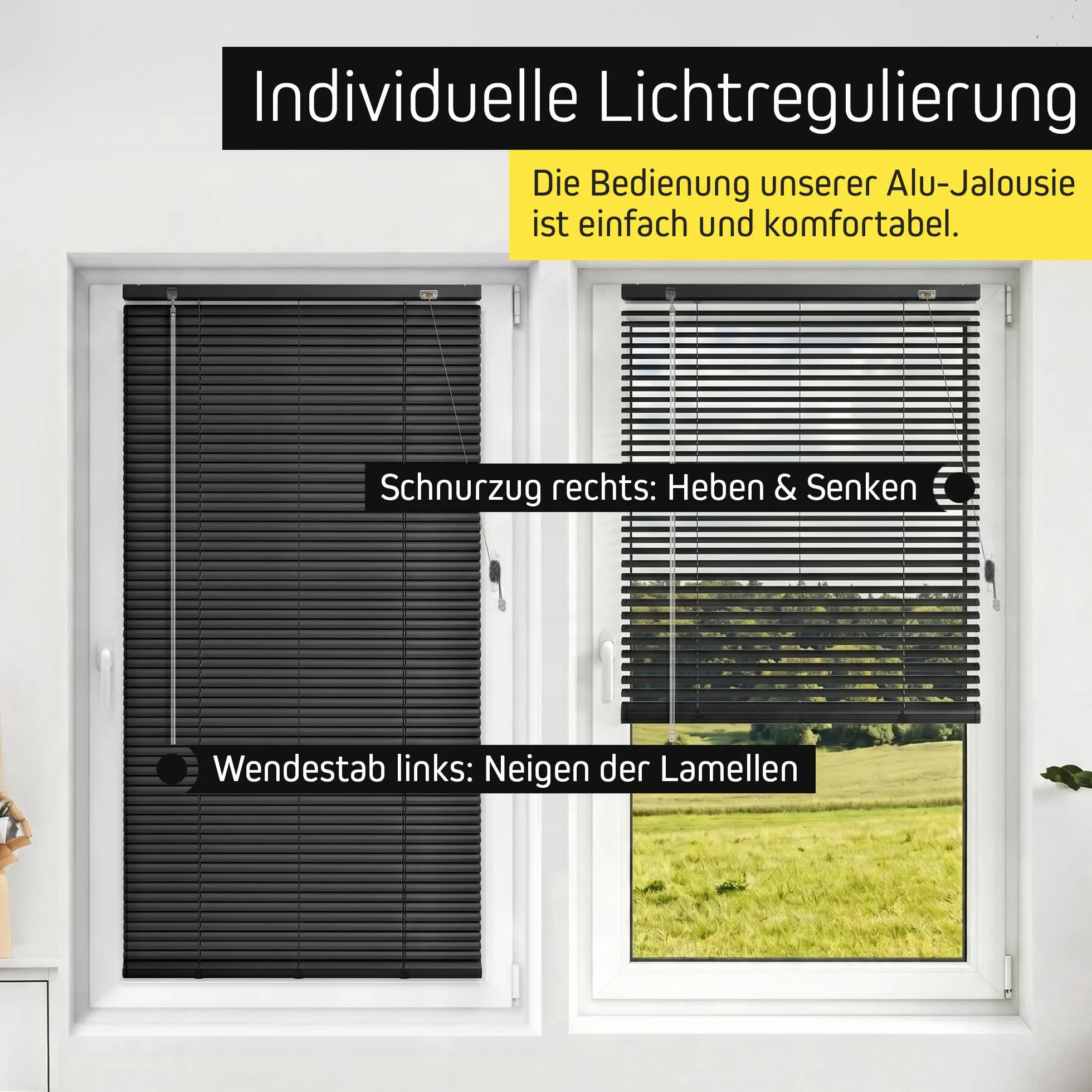 Victoria M. Aluminium Jalousie, 100 x 130 cm, weiß, Jalousie ohne Bohren, inkl. Klemmclips