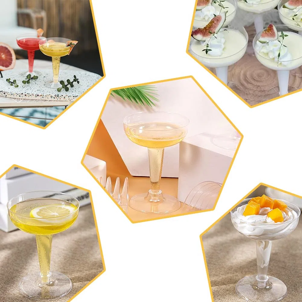 NAMIS Sektgläser Plastik 30 Stück Champagner Coupe 120ml Mehrweg Champagnerflöten aus Kunststoff für Hochzeit Party Picknicks Geburtstage (Transparent)