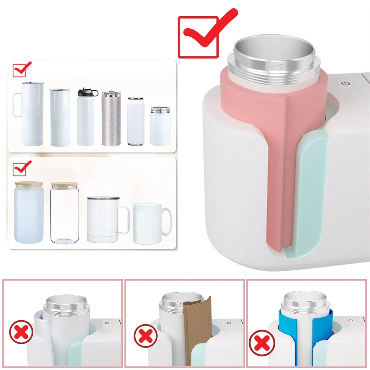 3 Stück Sublimation Silikonmanschette, Silikon Becher Wrap für Sublimations Becher, Silikon Wraps Sublimation in 3 Dicken Kompatibel mit Cricut-Becherpresse, Bunt