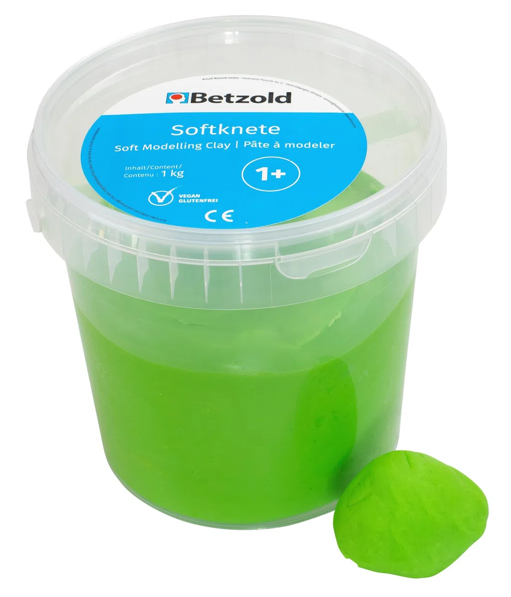 Betzold Softknete 1 kg – weiche, allergenfreie Knete im praktischen Eimer