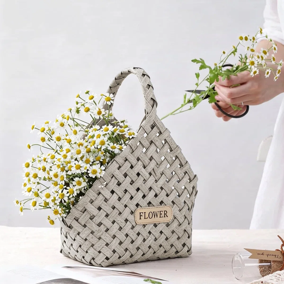 65m Kunststoff Gewebtes Rattan, Flach Gewebtes PE-Rattan,Grau Meliert | Synthetische Rattan Reparaturmaterial für Outdoor Rattan Möbel Reparatur,Rattan-Stuhl, Tischkorb