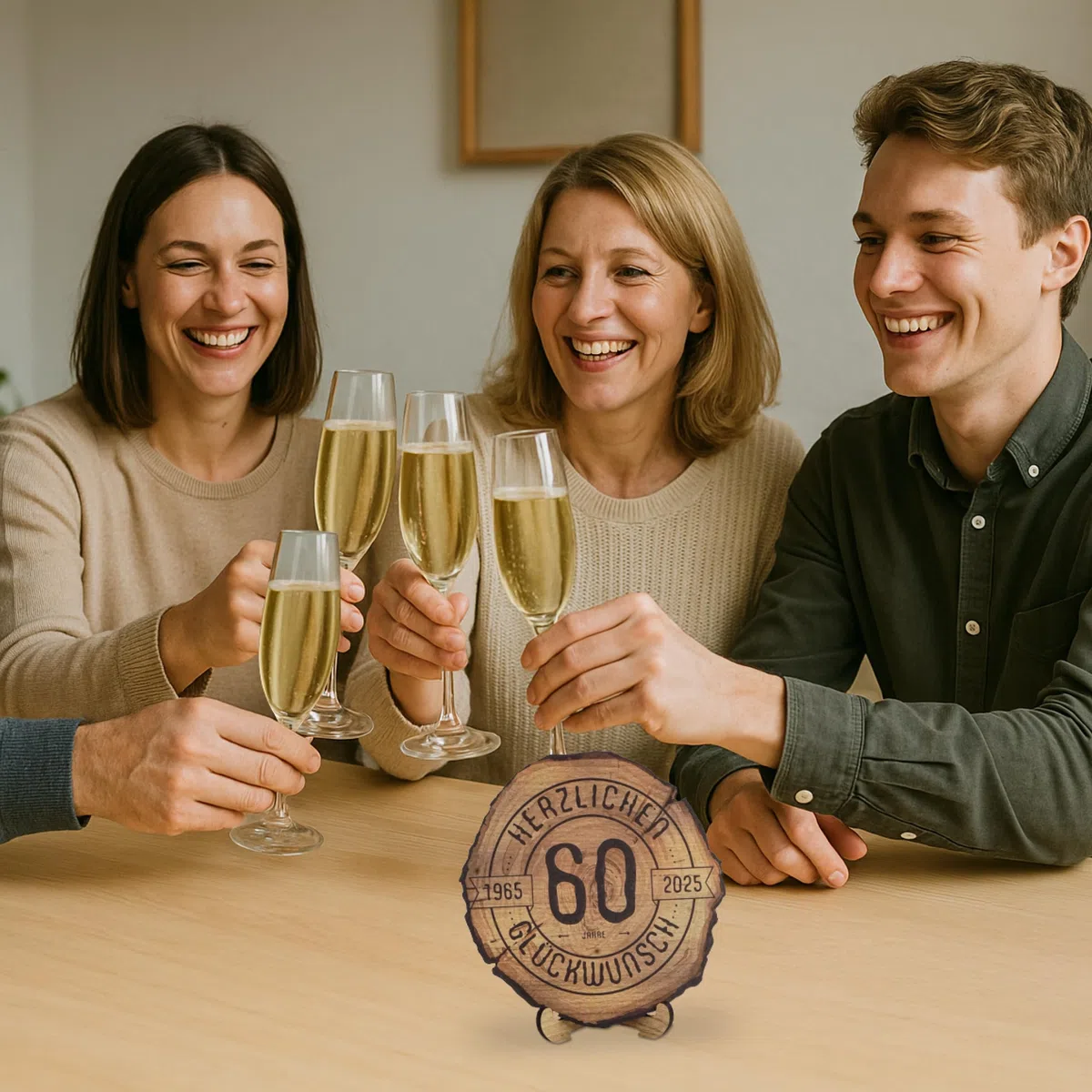 DARO Design – Baumscheibe mit Gravur für 66. Geburtstag – Geburtstags Geschenk aus Holz – Hochwertige Holz Geschenke mit Gravur ideal für Geburtstag – Dicke 6mm, Durchmesser 20cm – Made in Germany