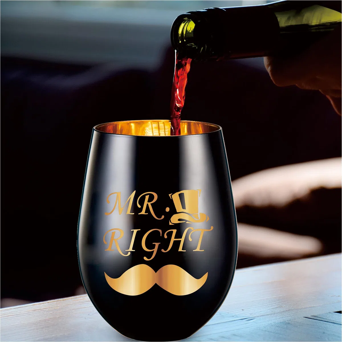 Mr Right Mrs Always Right Wine Glass, Hochzeitsgeschenke Für Brautpaar, Verlobungsgeschenk, Geschenk Hochzeit