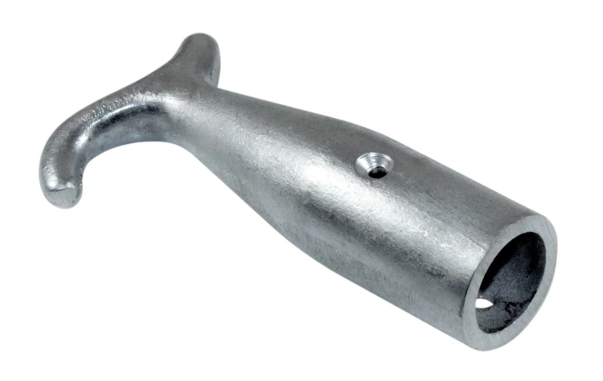 SN-TEC Stockhaken/Ziehhaken mit Buchenstab 1 Meter für Bodentreppen und Oberlichter, Aluminium, unlackiert Silber (Stockhaken unlackiert Silber incl. Stiel)