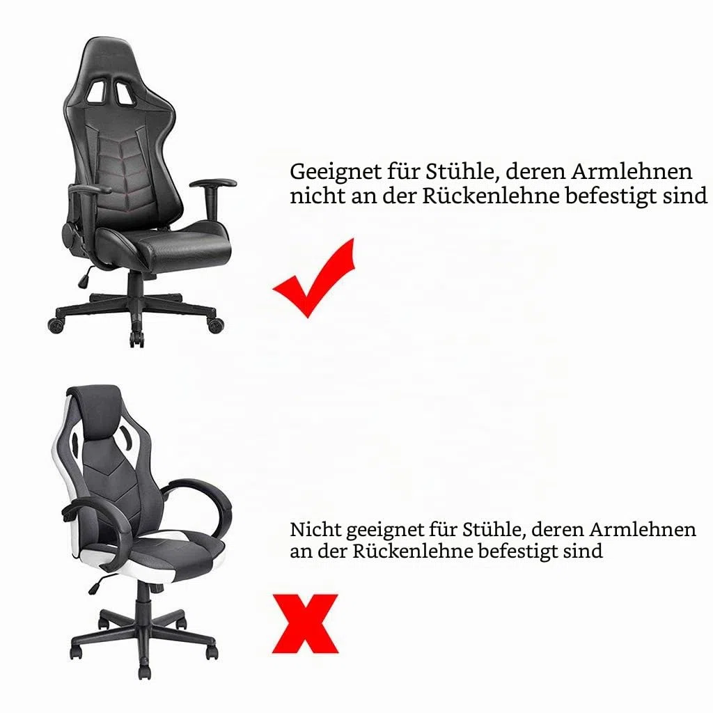 BTSKY Gaming-Stuhlhussen, ergonomisch, dehnbar, für Büro- und Computerstuhl, auch für Liegesessel, Rennstil, Schwarz (Stühle Nicht enthalten)