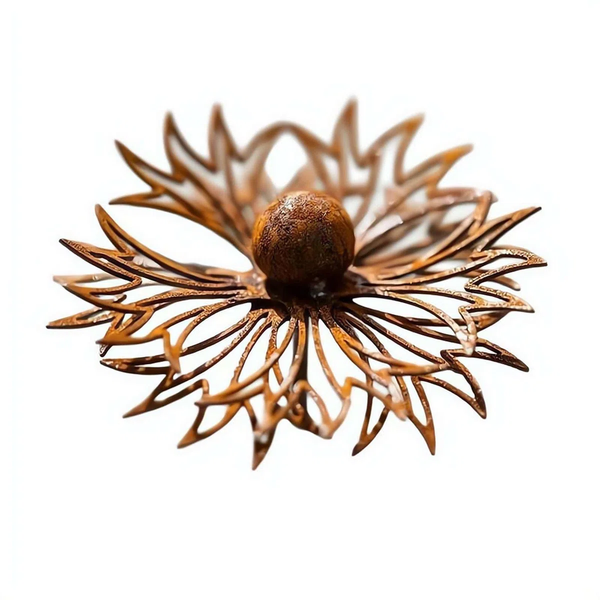 Rostige Metall-Gartenstecker mit Wildblumen, 15 x 60 cm, Vintage-Stil, rostfreies Eisen, Kornblumen-Hofkunst, wetterfeste Steckdekoration für Rasen, Blumenbeet, Terrasse, Pflanzgefäß (1 Stück)