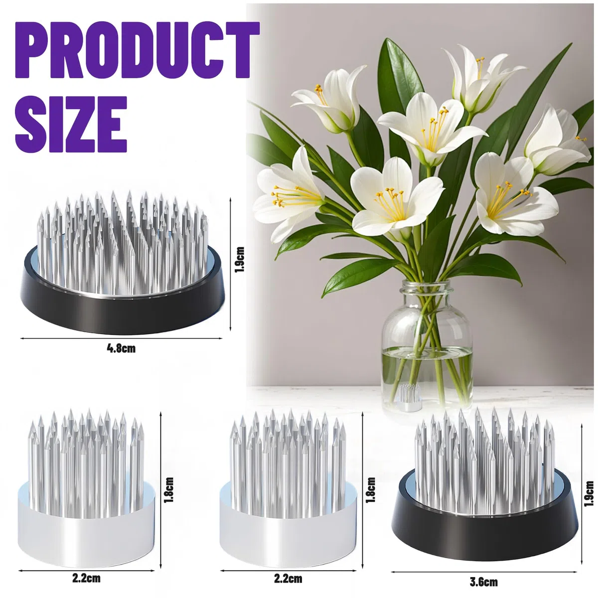4er-Pack Ikebana - Ikebana Schale - Blumenigel - Geeignet FüR Blumendekoration, BüRo, Teestube, High-End-Club, Garten, Hoteldekoration, Diy-Blumenarrangement, Heimdekoration