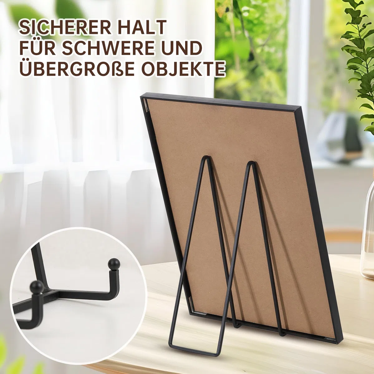 Staffelei Aufsteller Teller Ständer Groß - Tellerständer Metall für schwere Dekoteller - Superhoher Tellerhalter - Eisen Halterung fuer Buch | Bilderrahmen | Plakette - Schwarz - 2 Stück - 30,5 cm