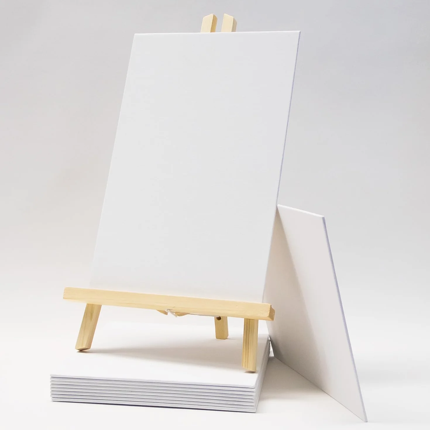 Leinwand Set zum Bemalen 20x30 cm A4 10 Stück – Malpappen aus 100% Baumwolle, 2-fach grundiert und 3mm stark – stabile Qualität, sofort bemalbar für Kinder, Anfänger & Hobby