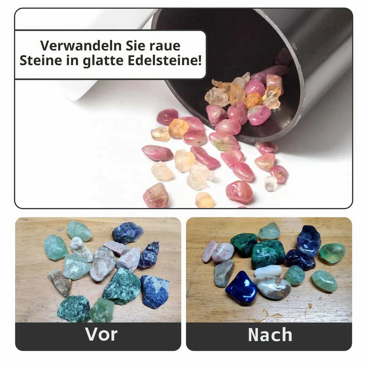 Professionelle Stein-Kornung, 2 kg fur Hochglanz-Polieren, entfernt Unebenheiten und alattet Oberflachen, funktioniert mit jedem Becher, ideal fur wissenschaftliche Kits und Heimwerker