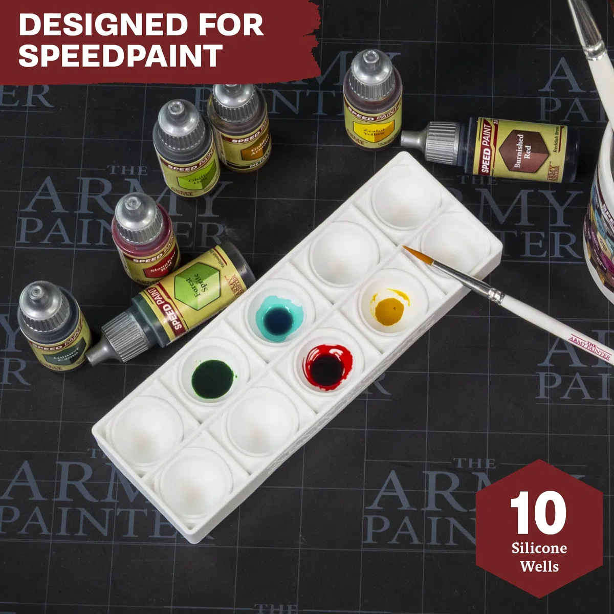 The Army Painter, Speed Palette Bundle, Speed Palette, DipIt Brush, Grim Black & Holy White