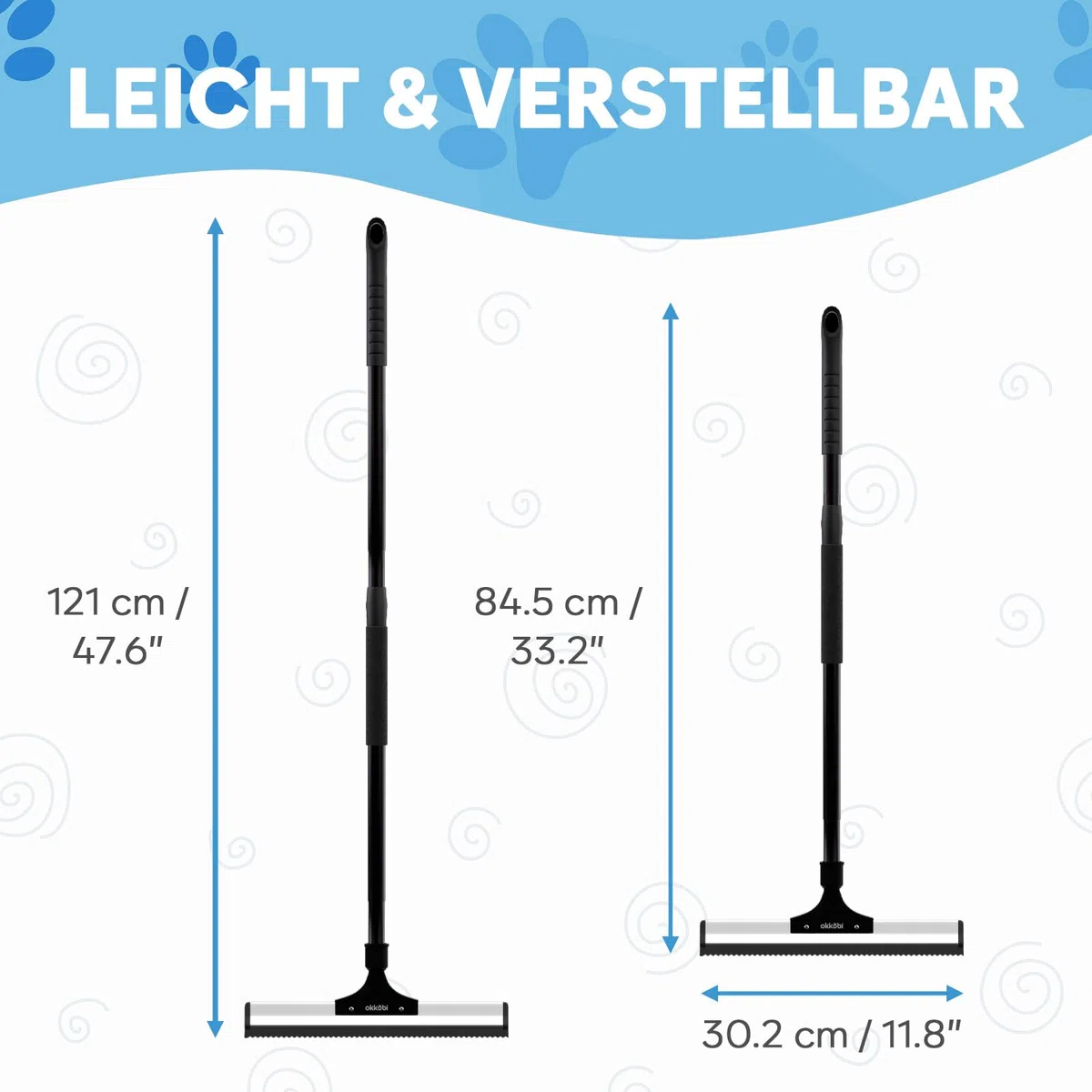 Carpet Rake - Fellfeger Besen – Pet Hair Remover für Teppich & Möbel – Gummibesen mit Stiel – Hundehaare Entfernen – Teppich Bürste für Tierhaare – Fellfeger für Teppiche & Böden