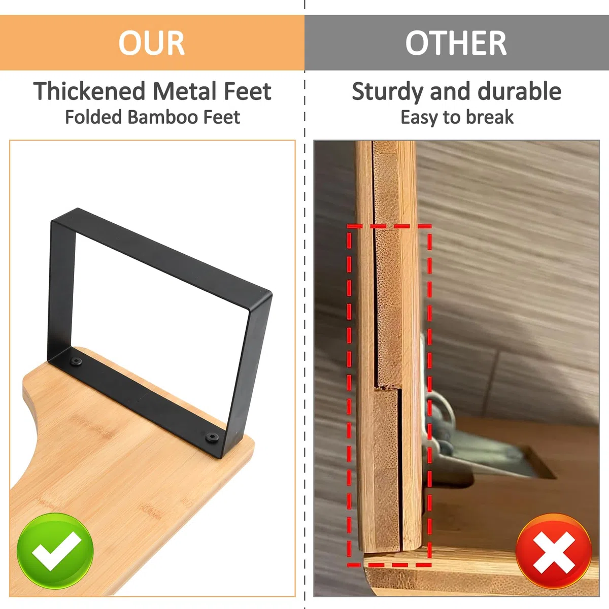 Dokeno Toiletten Hocker, Fußbank Holz, Kackhocker für Erwachsene, Anti-Rutsch Klohocker, Toiletten Schemel, Kackhocker, Tritthocker WC Holz mit Metall für Erwachsene und Kinder
