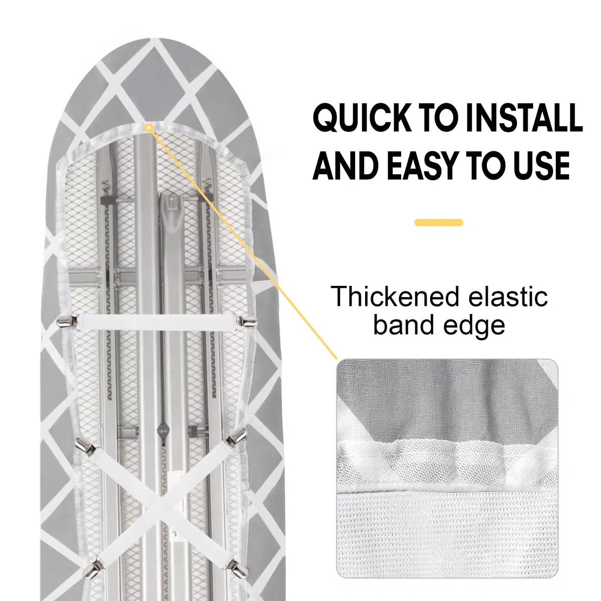 Bügeltischbezug, Bezug Bügelbrett 100% Baumwolle, Turbo Bügelbrettbezug Dreilagig Verdickt, Geeignet für 110-125 * 30-42CM Bügelbrett mit Bügeltuch