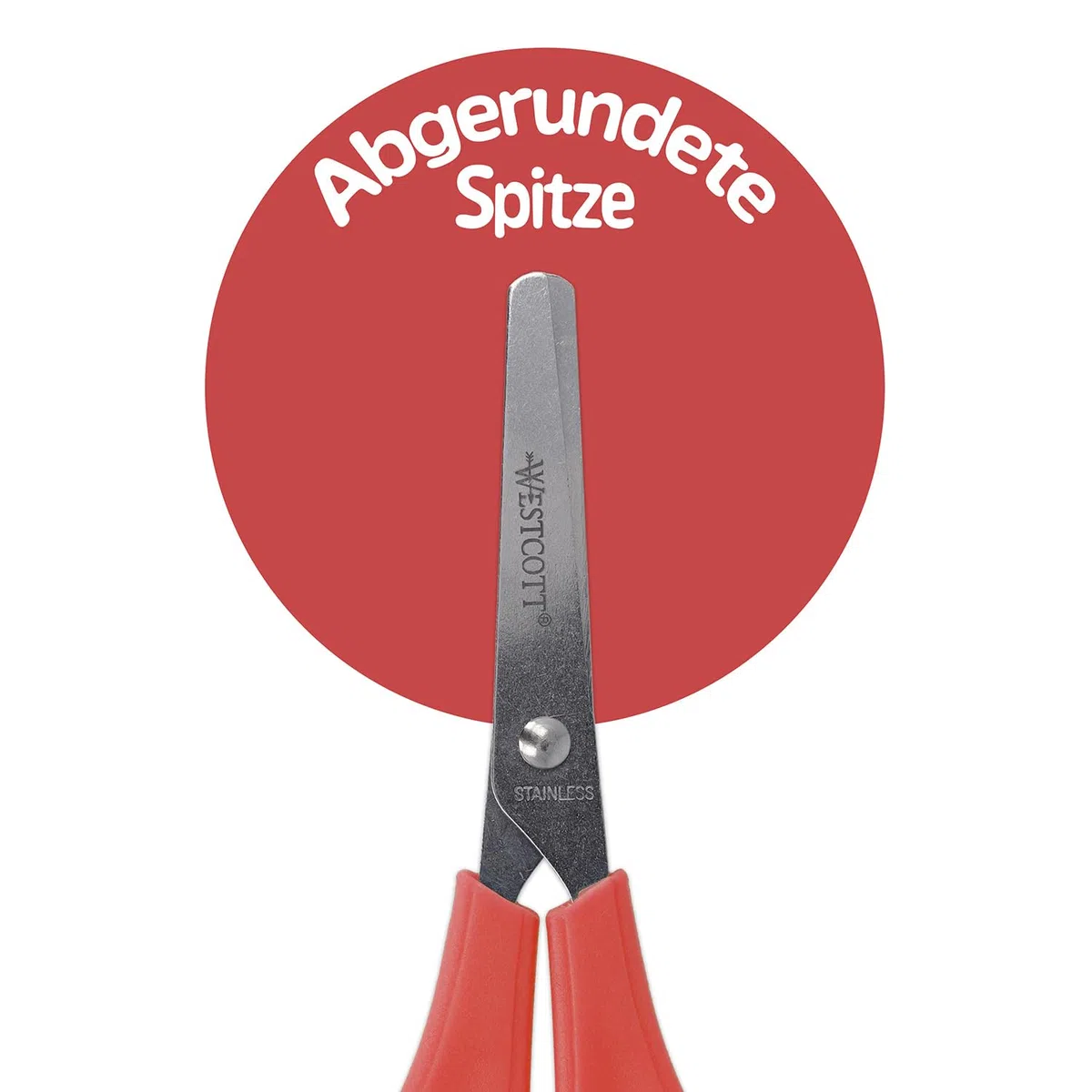 Westcott Kinderschere 32 Stück in Holzblock | Schere mit integrierter 5 cm Skala | Bastelschere 13 cm (5") ideal für Kinderhände | Sicherheit durch abgerundete Spitze | 112TidyC 00