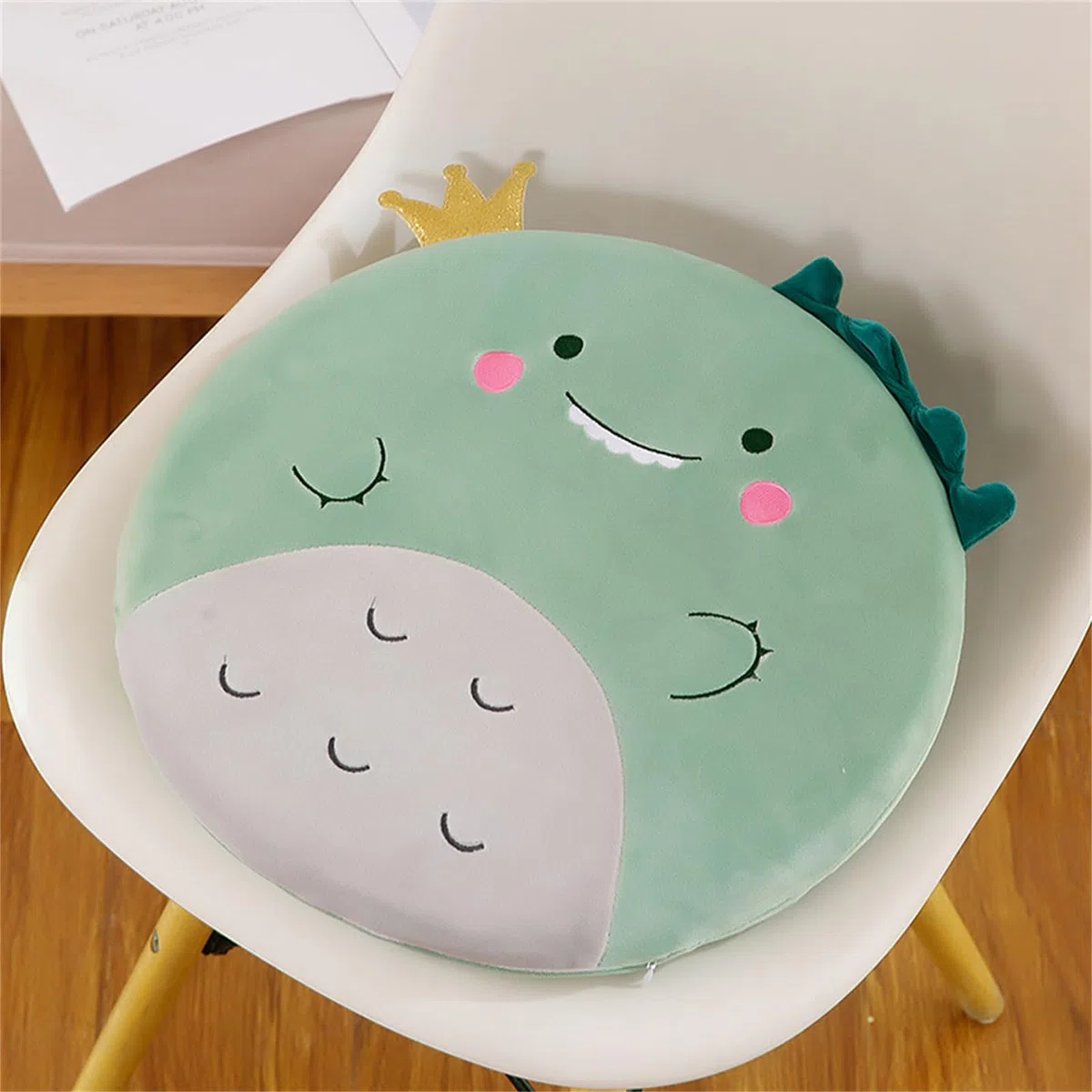 Sarah Duke Sitzkissen Kinder, Runde Stuhlkissen Memory Schaum Sitzkissen Stuhl Sitzpolster Sitz Auflage Tier Bodenkissen Kinder Runden Kissen für Kinderzimmer Schule (Dinosaurier)
