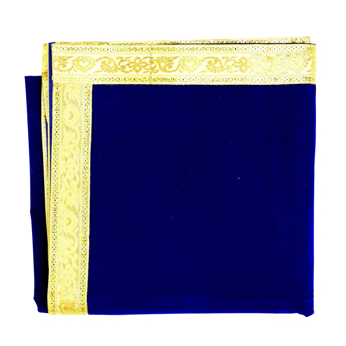 Decorative Mat Aasan Chunari Backdrop Pooja Cloth Chunni Indian Traditional Navratri Festival Decorations MATA Ki Chunri for Statue Chowki Aasan Mat Home Decor(Size:36 Inche x 36 Inche)(Blue)