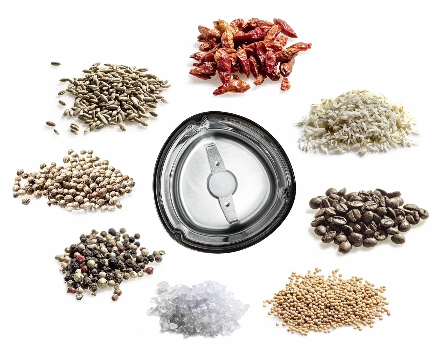 ROMMELSBACHER Kaffeemühle EKM 100 - Schlagmesser,Bohnenbehälter, Füllmenge 70 g, Mahlgrad über Mahldauer wählbar, auch für Gewürze, Zucker, Nüsse, 200 Watt