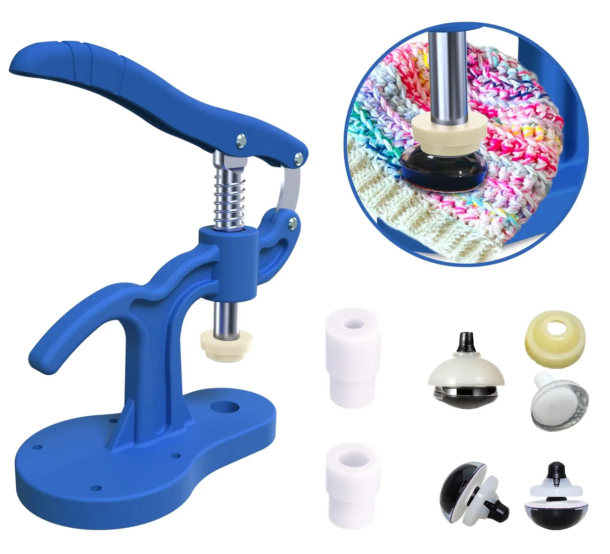 Montagewerkzeug für Sicherheitsaugen Häkeltiere, Amigurumi Augen Tool für Knopfaugen & Steckaugen 5 – 45mm, Sicherheitsaugen Zange zum Anbringen von Häkel Augen, DIY Puppenaugen & Kuscheltier