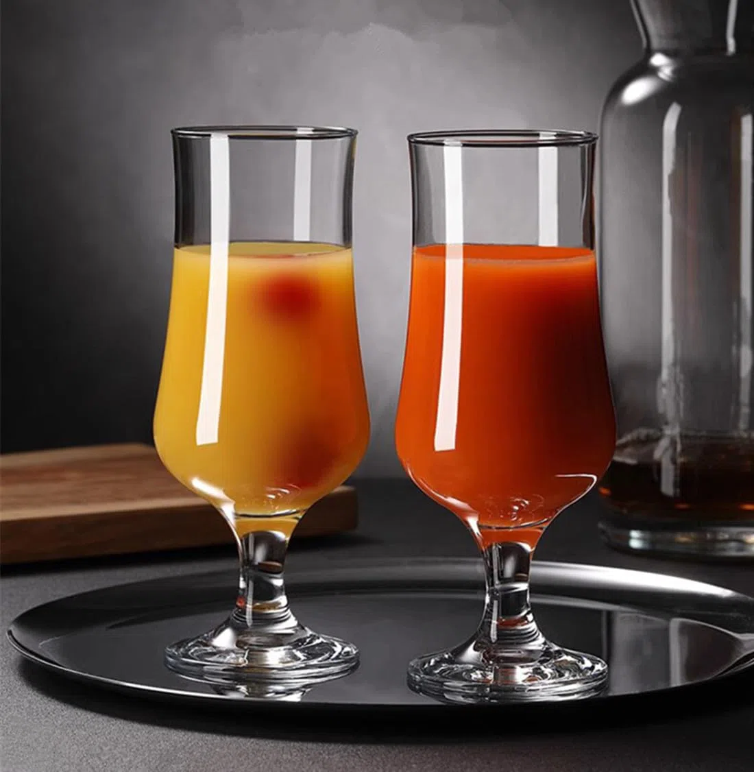 Hurricane-Glas, 350 ml, Pina Colada-Gläser, klare Tulpen-Trinkbecher für Säfte, Cocktails, vollmundiges Bier, tropische Getränke, Wasser, Getränke, 2 Stück