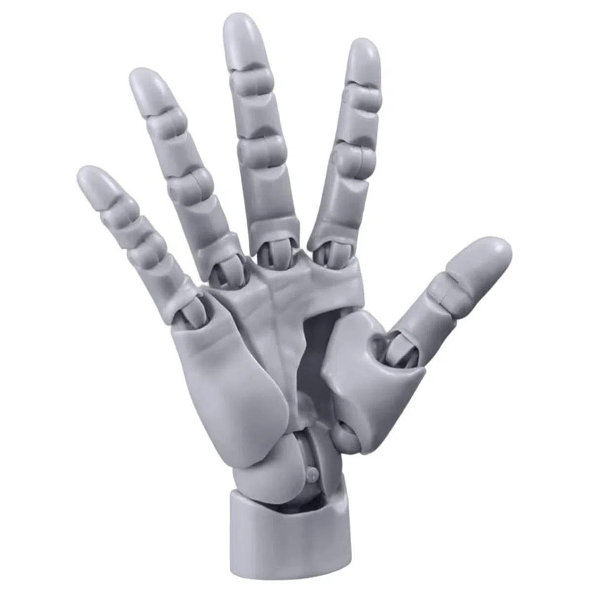 Handmodell für das Zeichnen, artikuliertes Handflexible Modell mit beweglichen Gelenk & Basis -DIY -freundliche PVC zum Zeichnen, Malerei, Skizzieren, Grau