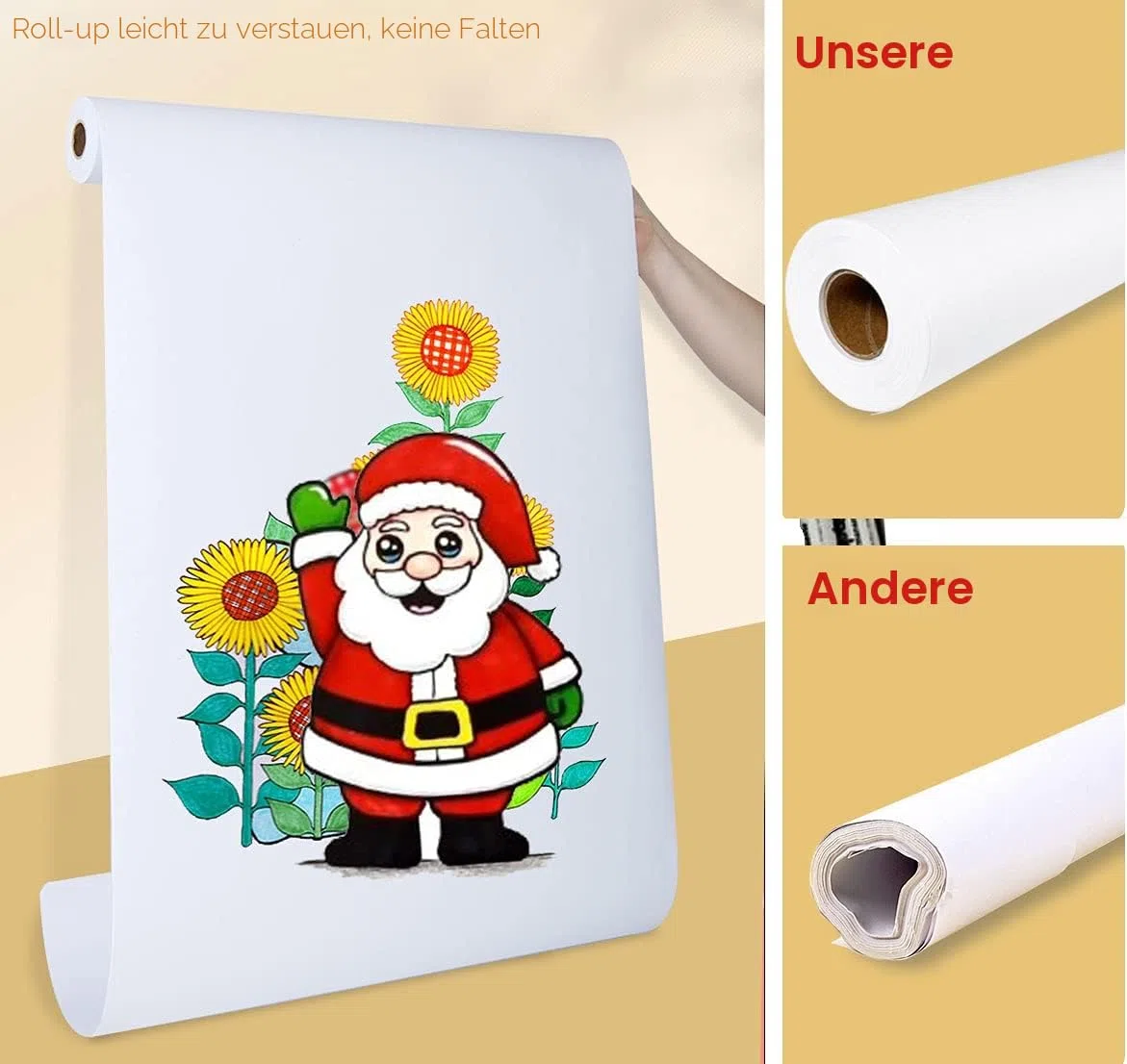 Zeichenpapier Rolle, 43cm x 15m Weiße Papierrolle, 2 Stück Zeichenrolle Kinder Künstler Skizze Malerei Papier, 70g/m² Recycelte Staffeleipapier für Kleinkinder Kinder Studenten