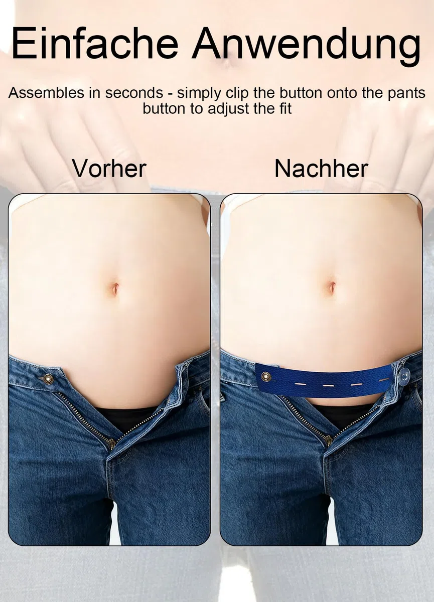 8 Stück Elastische Bundverlängerungen, Verstellbare Hosenbundlänge, 5 Schlitze Gürtelverlängerungen, Passend für Am Meisten Arten von Kleidung, Jeans, Röcke, Hosen, Unisex