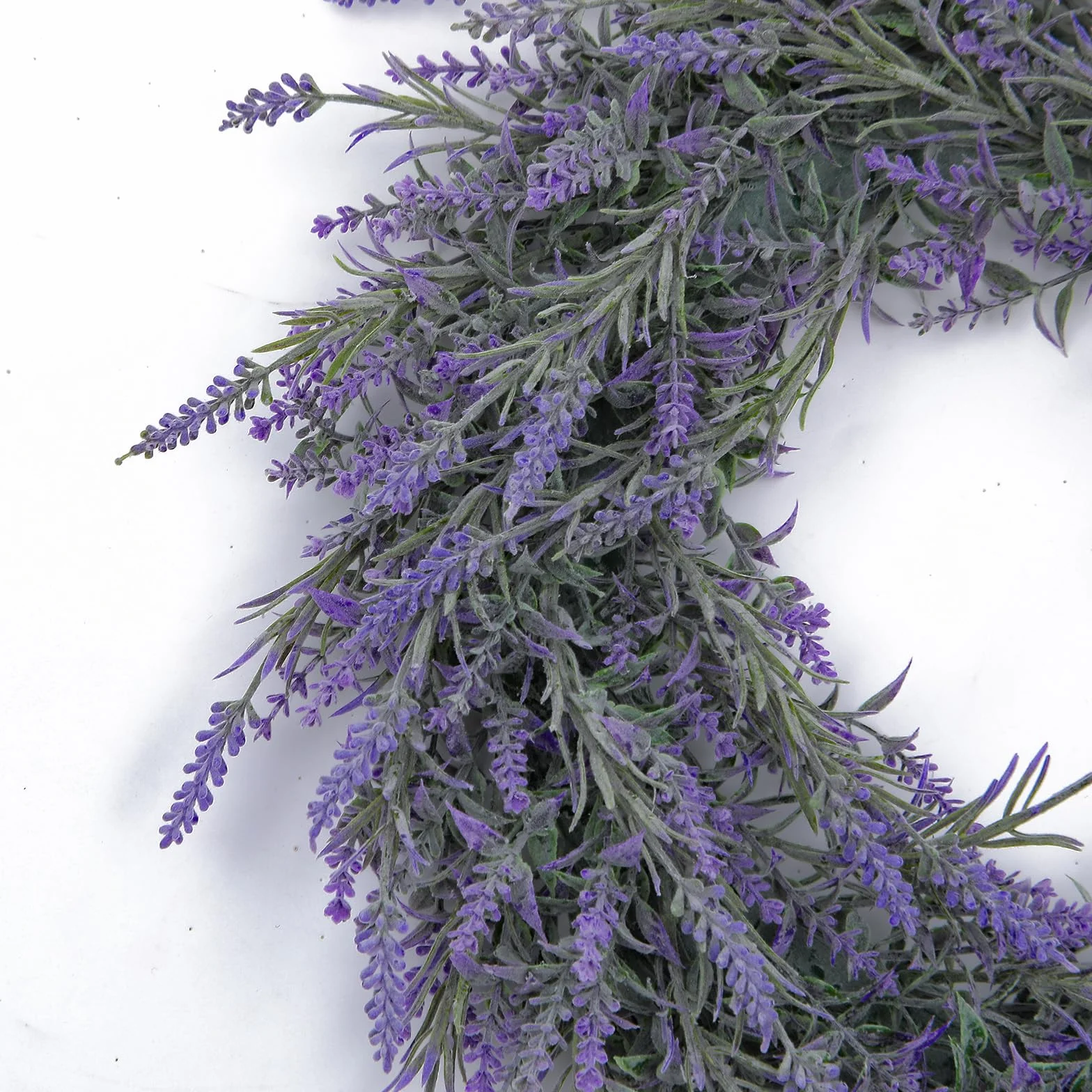 Enyhom 40 cm Künstliche Lavendel Haustür Kranz Im Freien Blume Kranz für Haustür Hängen Wand Fenster Hochzeit Party Decor