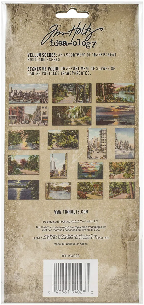Tim Holtz idea-ology 620219 Advantus Velum, 18 Stück pro Packung, Pergament-Szenen, One Size