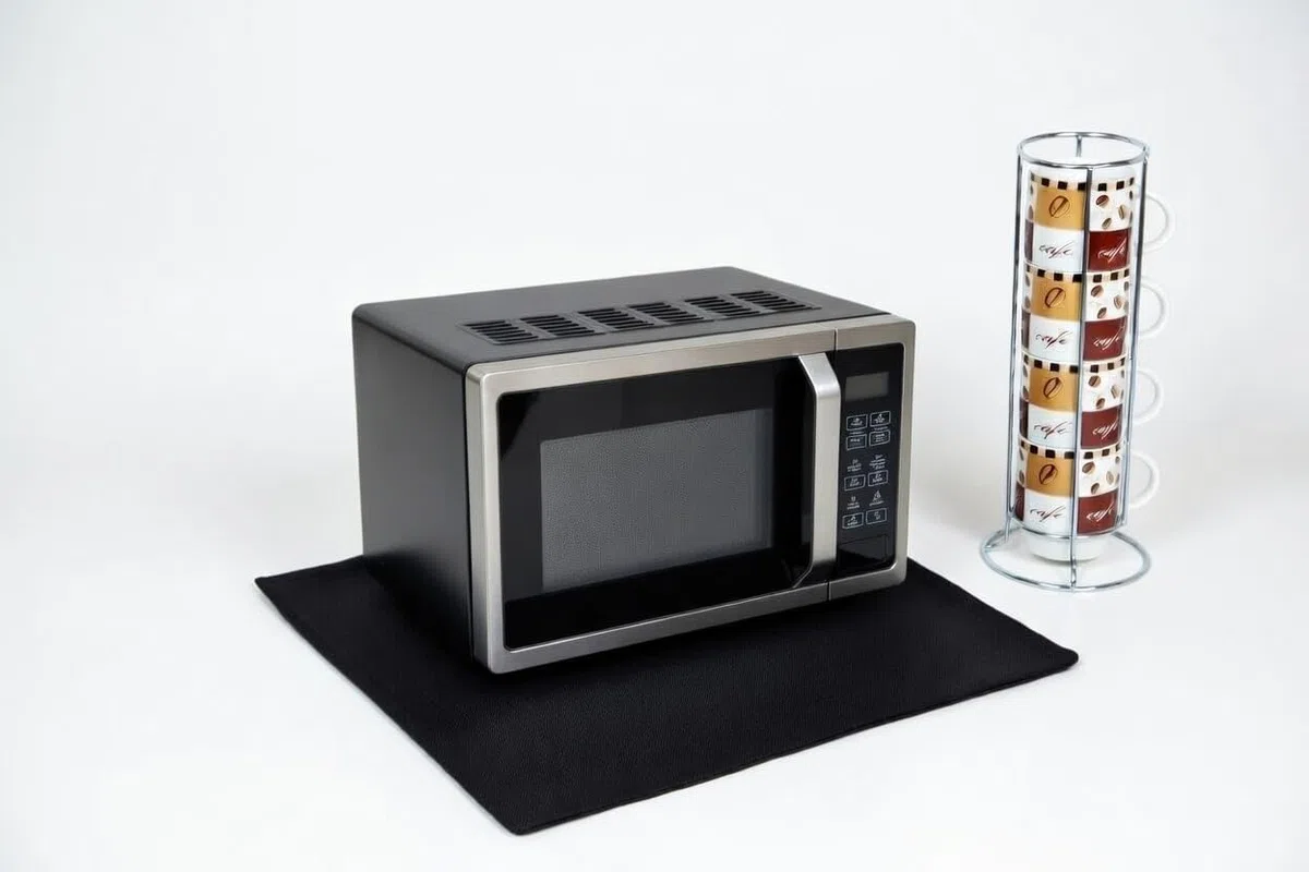 FireMat Feuerfeste Unterlage für Elektrogeräte wie Kaffeemaschinen, Mikrowelle, Wasskocher, Toaster Kochen auf Induktionsherd möglich. Black Edition (35x65cm)