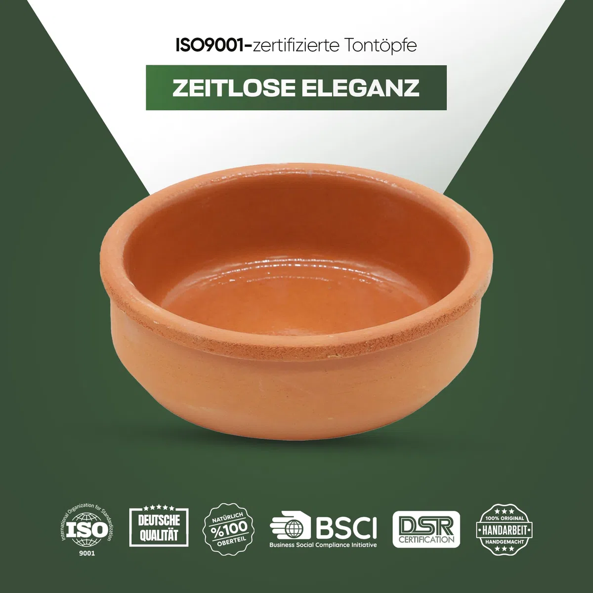 NORDIC SCHILLER Tonschüsseln, 250ml, 6er-Set, Handgefertigtes Terrakotta-Kochgeschirr, Braune Glasierte Tonschale für Ofengerichte Sütlaç und Güveç, Ideal für Servieren und Kochen