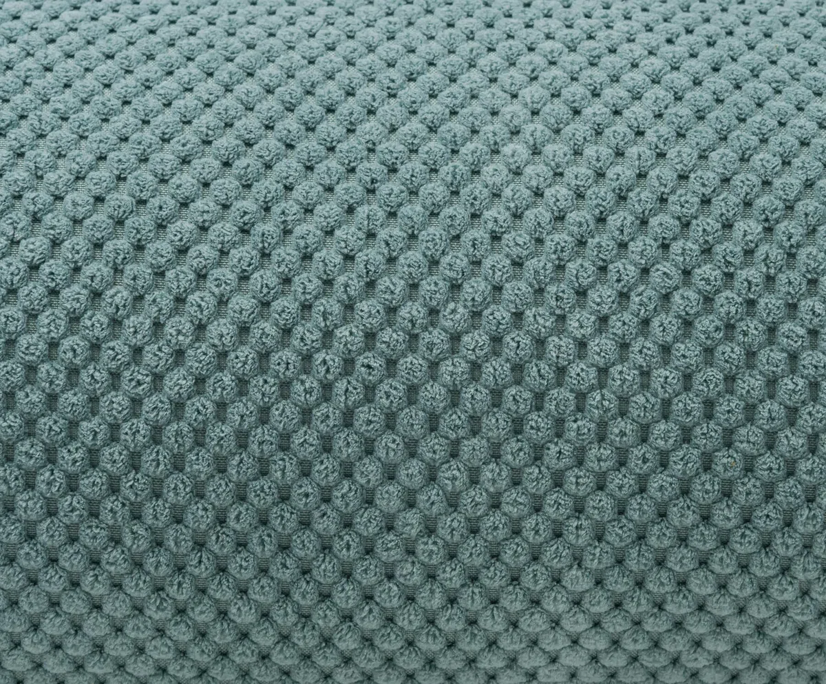 Gözze - Kissenrolle Sven, Nackenrolle in genoppter Optik mit Keder, Dekorative Rolle mit Reißverschluss, 40 x 20 cm - Salbei