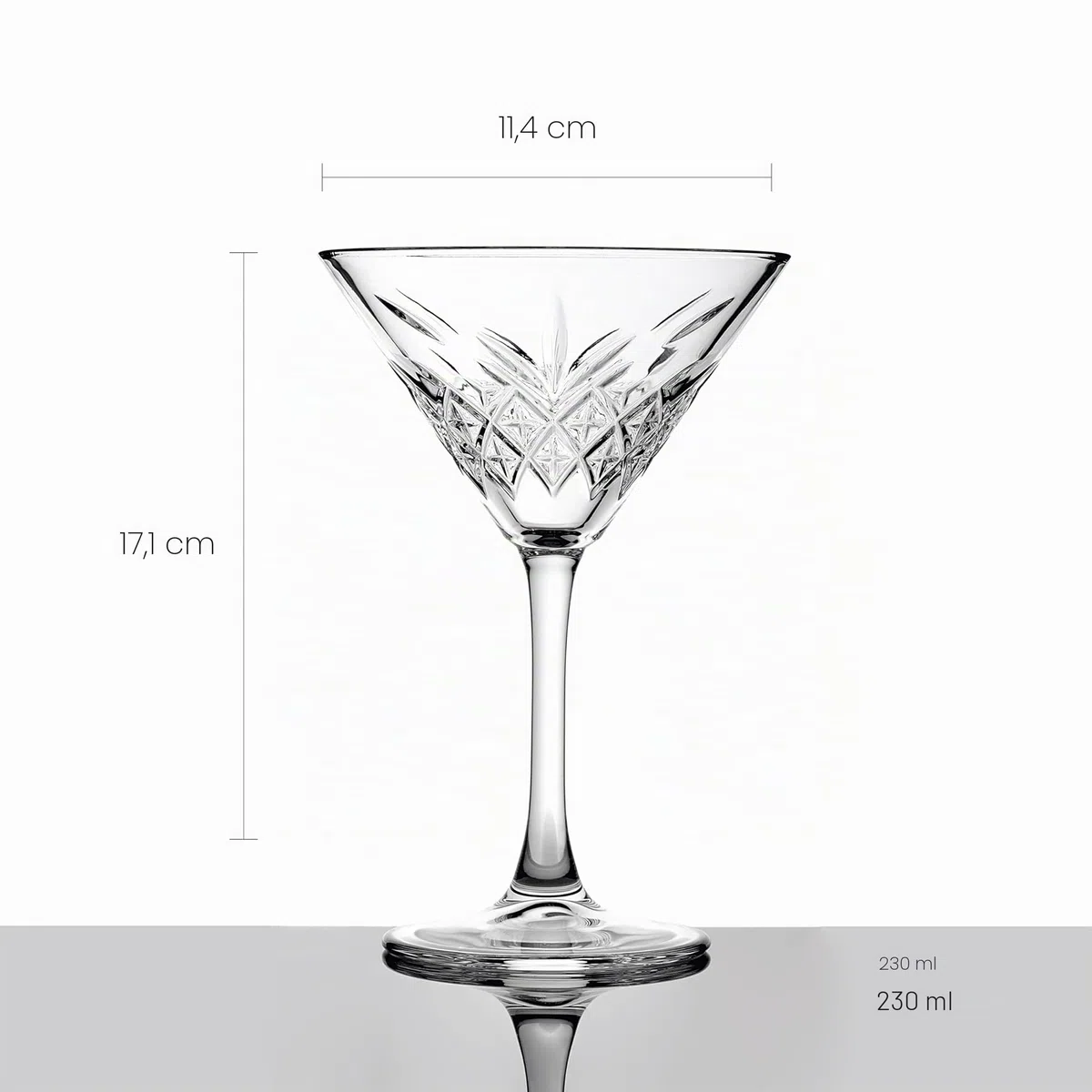 Pasabahce Timeless Set mit 4 Martinischalen, 23 cl