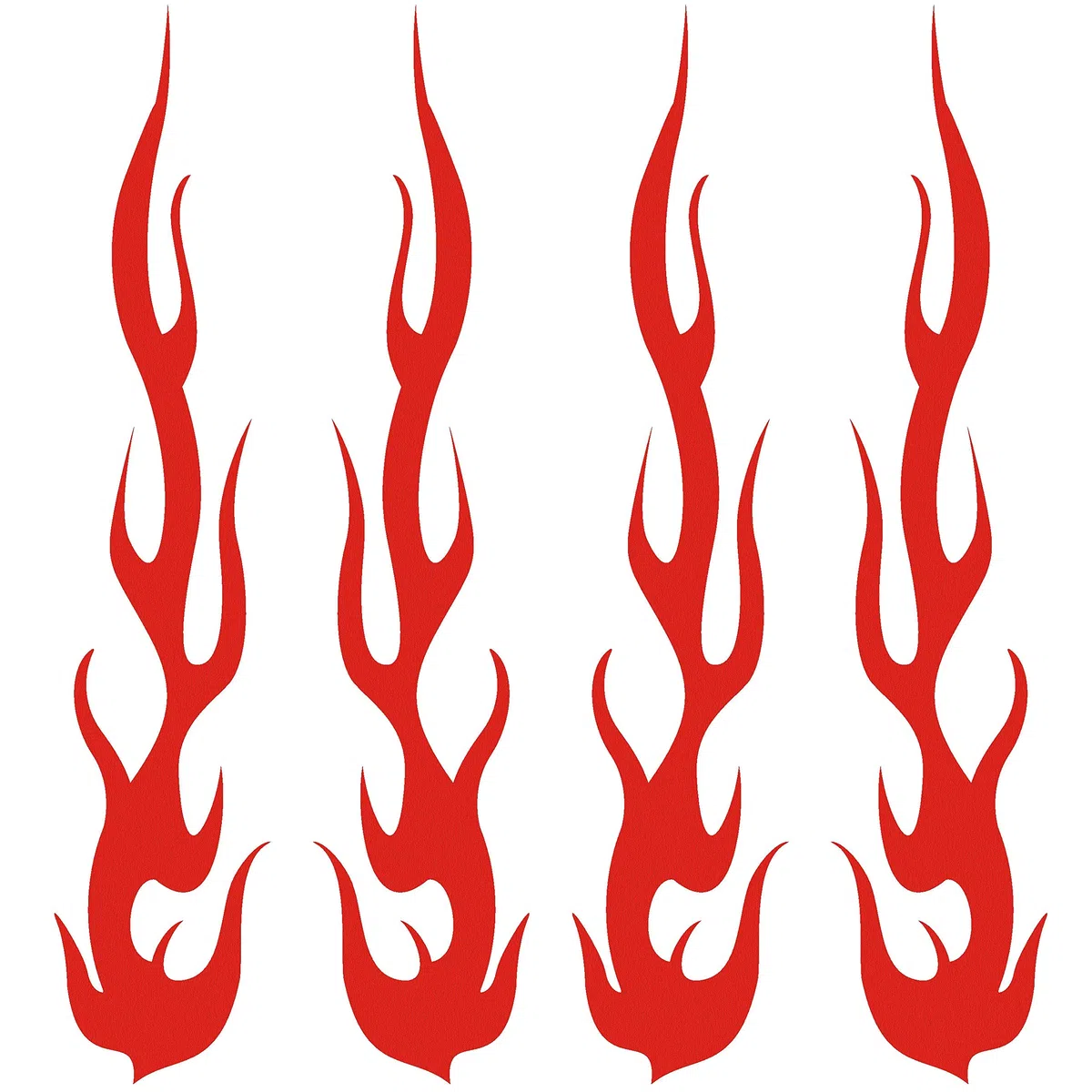 Red Hot Rod Flame Reflektierende Aufkleber | 4er-Pack Aufkleber für Helme, Fahrräder und Motorräder