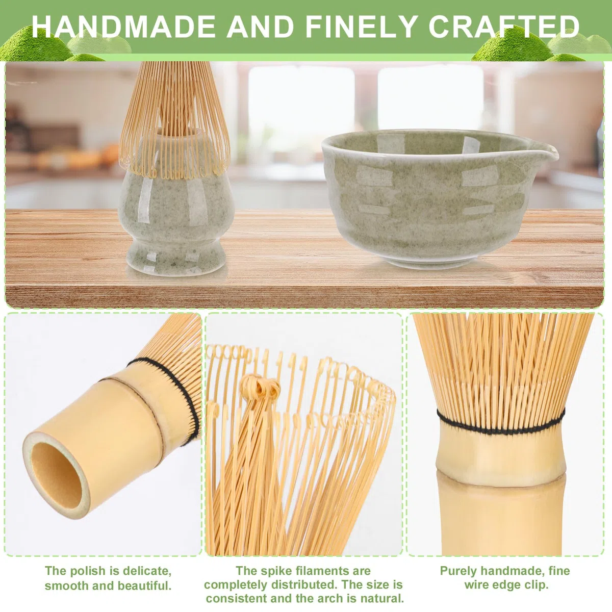 Matcha Set mit Matcha Besen, Matcha Schale mit Ausgießer, Besenhalter aus Keramik und Löffel, 5-teiliges Matcha-Set für Matcha-Liebhaber Entwickelt