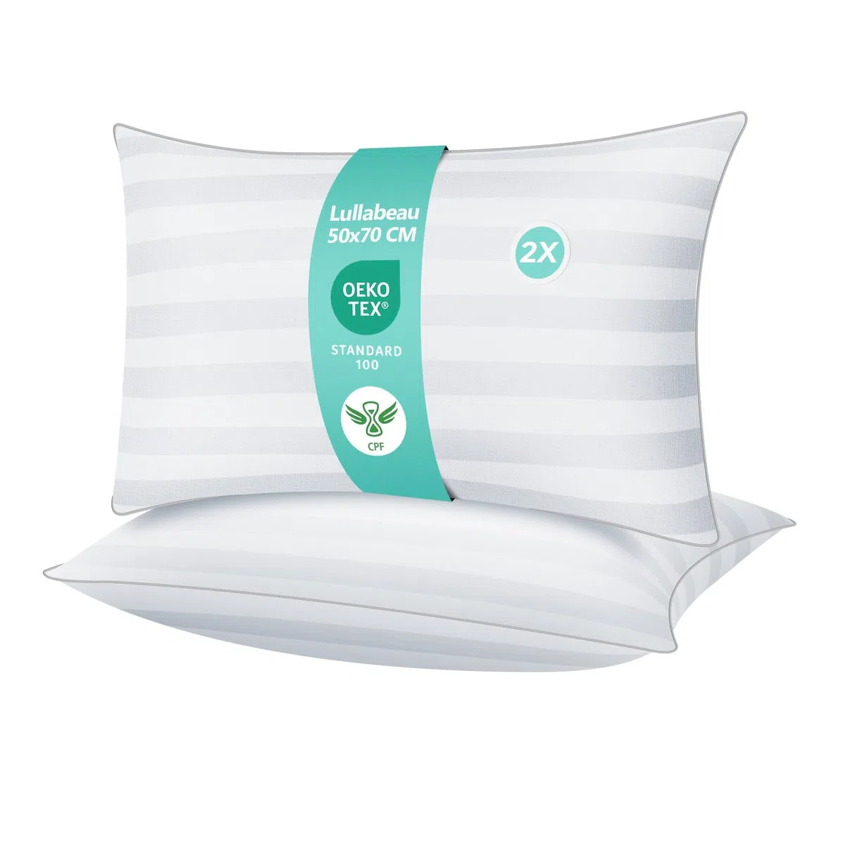 Kopfkissen 50 x 70 cm 2er Set, Premium weiche Kissen, luxuriöse Hotelqualität, Klassische Kissen, atmungsaktives und weiches Kissen, waschbar, ideal für Seiten, Rücken und Bauchschläfer