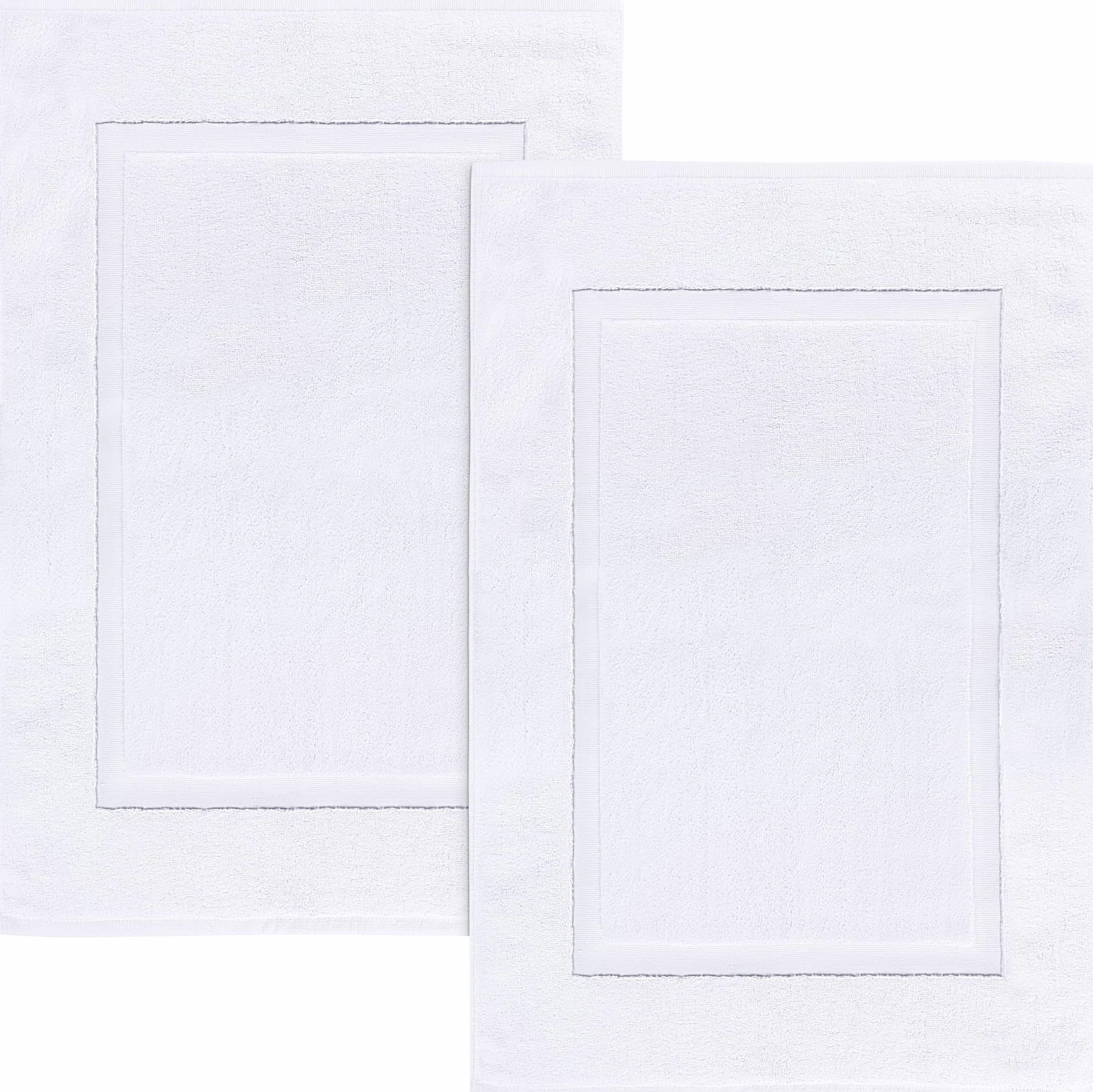 Utopia Towels - 2er Pack groß Badematte Badvorleger (53 x 86 cm) - 100% Baumwolle Frottee -Waschbare Badteppich (Weiß)