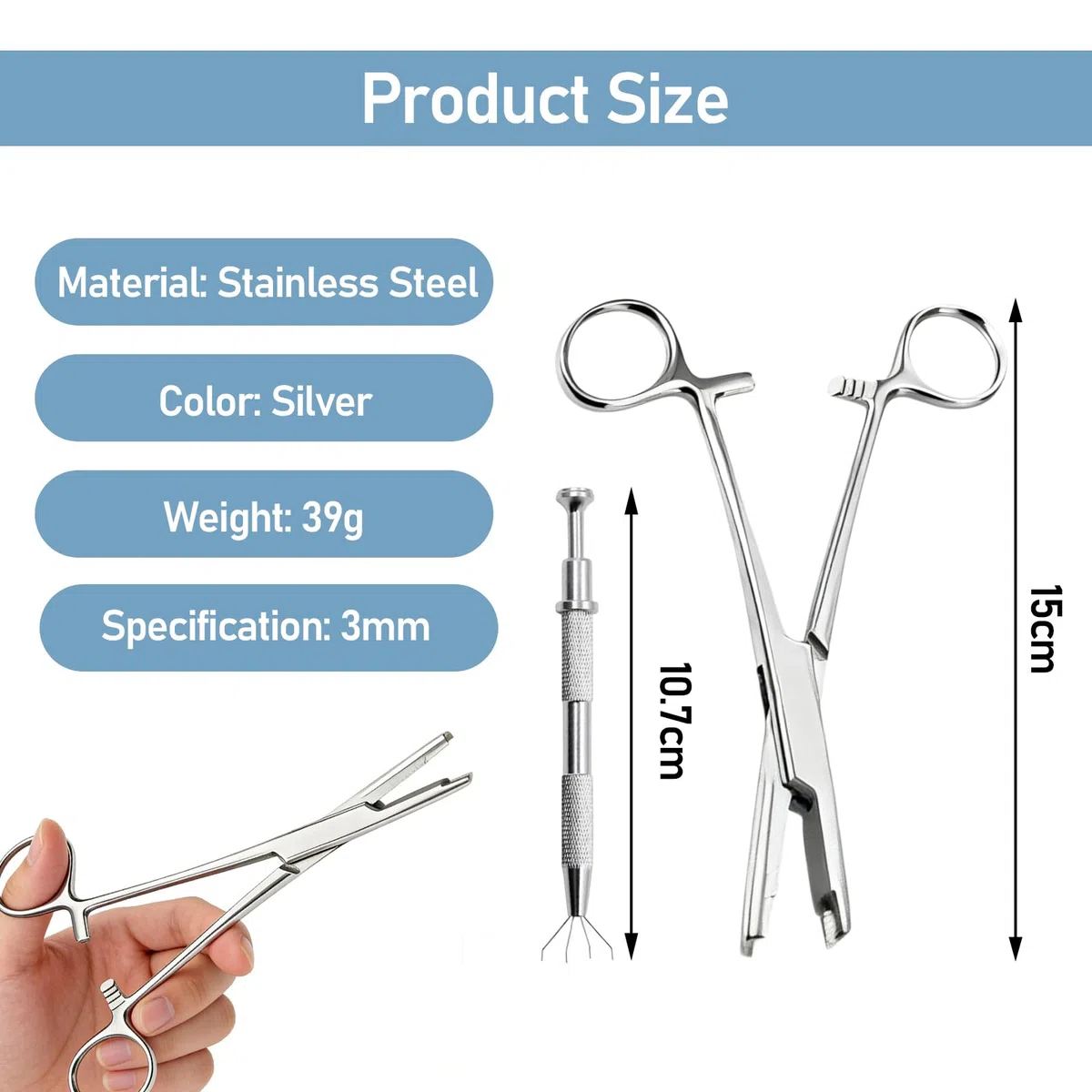 1 pcs 3 mm Piercing Zange Für Kugeln Piercing Kugel Aufdreher Piercingzange Für Kugel Zum Drehen Piecing Öffner Piecing Werkzeug Klemme Für Kugeln Und Körperteile Mit 1 Greifer Perforierwerkzeuge