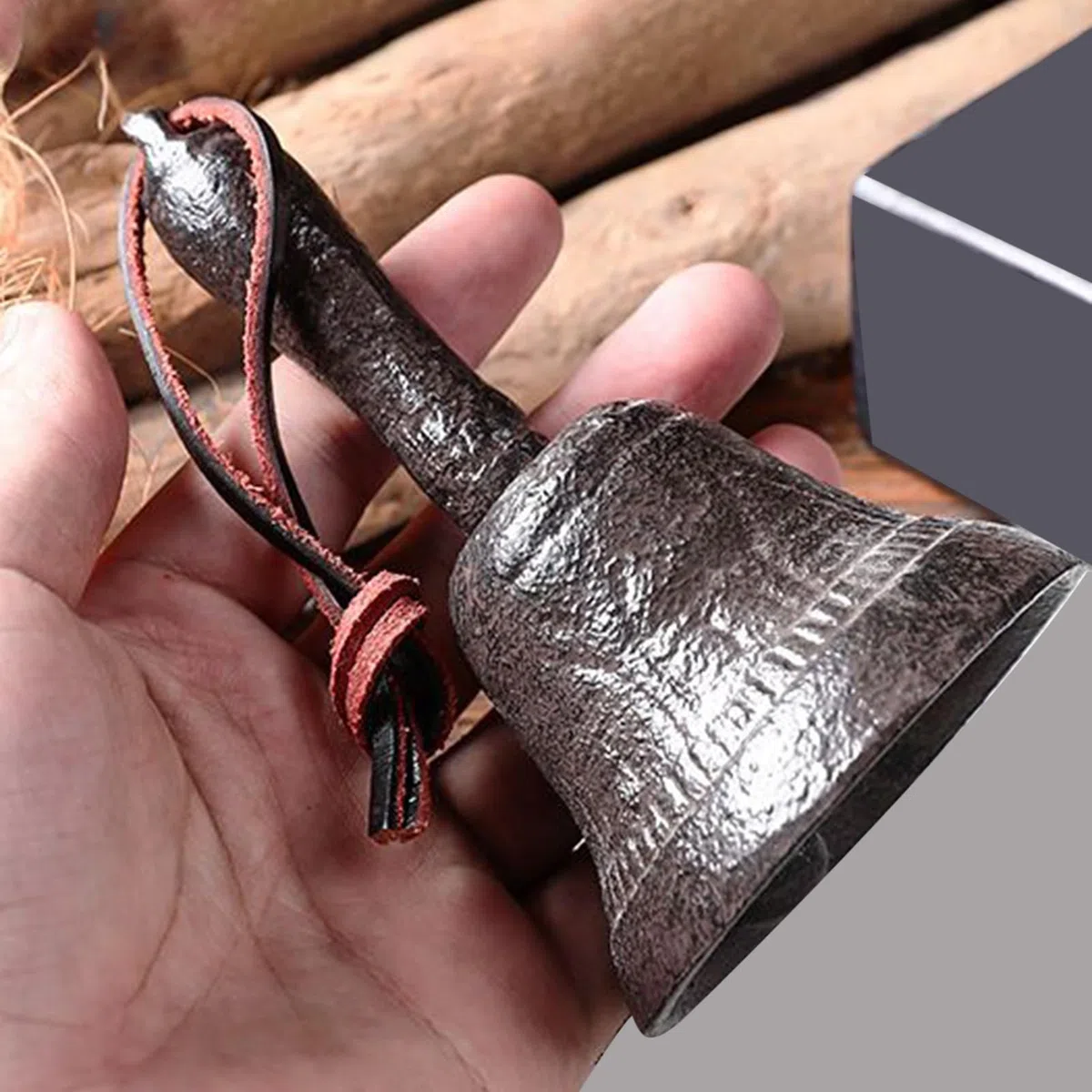 Kleine Handglocke | Gusseiserne Kirchenglocke | Retro Klingel Dekoration Zum Läuten Für Schule Haustür Aufmerksamkeit Nachttisch Outdoor Service Theke - Für Service Aufmerksamkeit