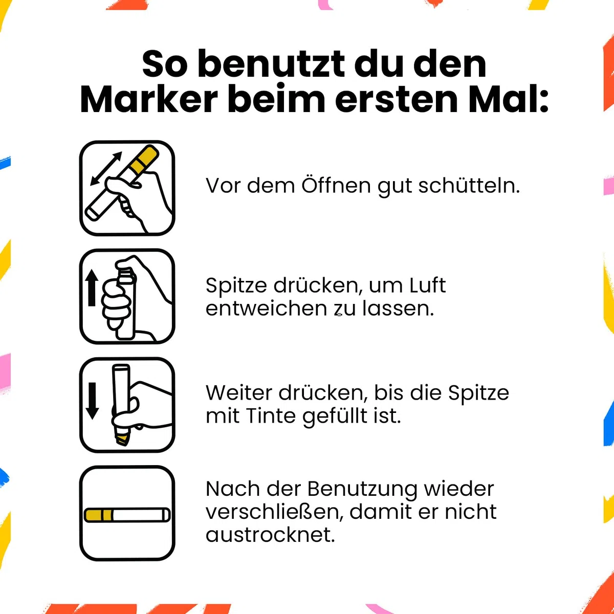 ZENO Jumbo Acrylmarker – 12 Farben, 3-in-1 Chisel-Spitze (15 mm), Wasserfeste Marker für Kinder & Künstler, Dicke Acrylstifte für Poster, Holz, Stoff, Glas, Stein & DIY