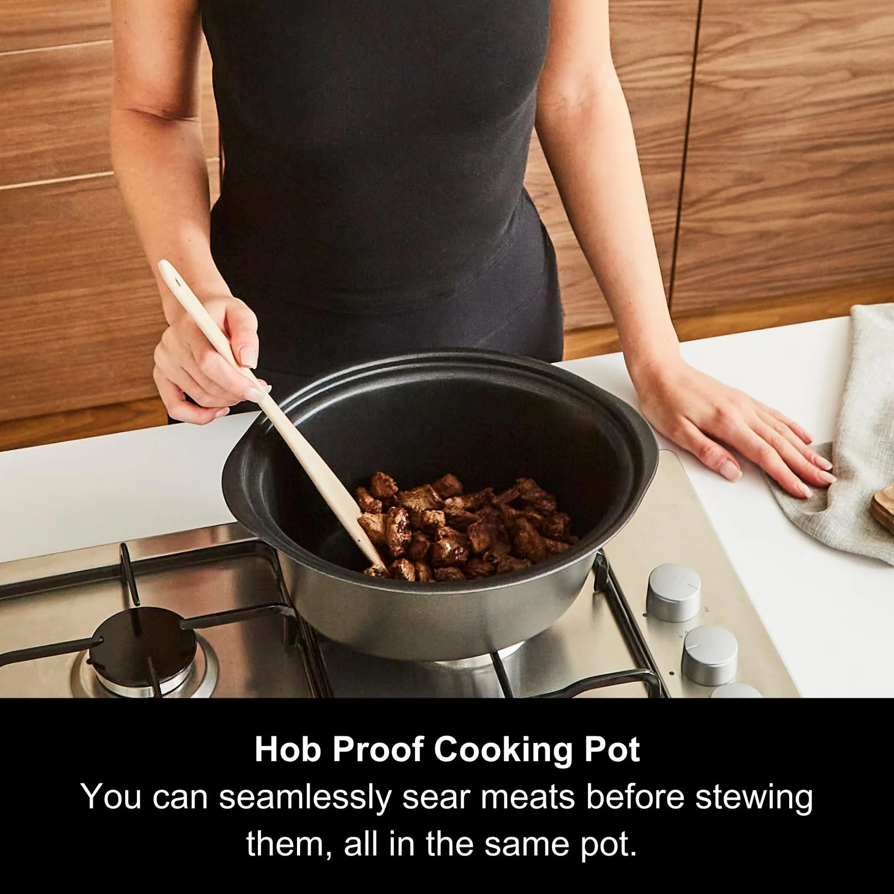 (Black) - Morphy Richards Slow Cooker Sear and Stew 460012 3.5L Black Slowcooker